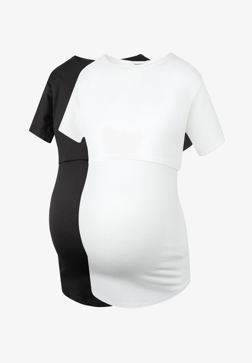 Ensemble Chelsea Clark pour l'allaitement (lot de 2) - Haut - blanc/noir
