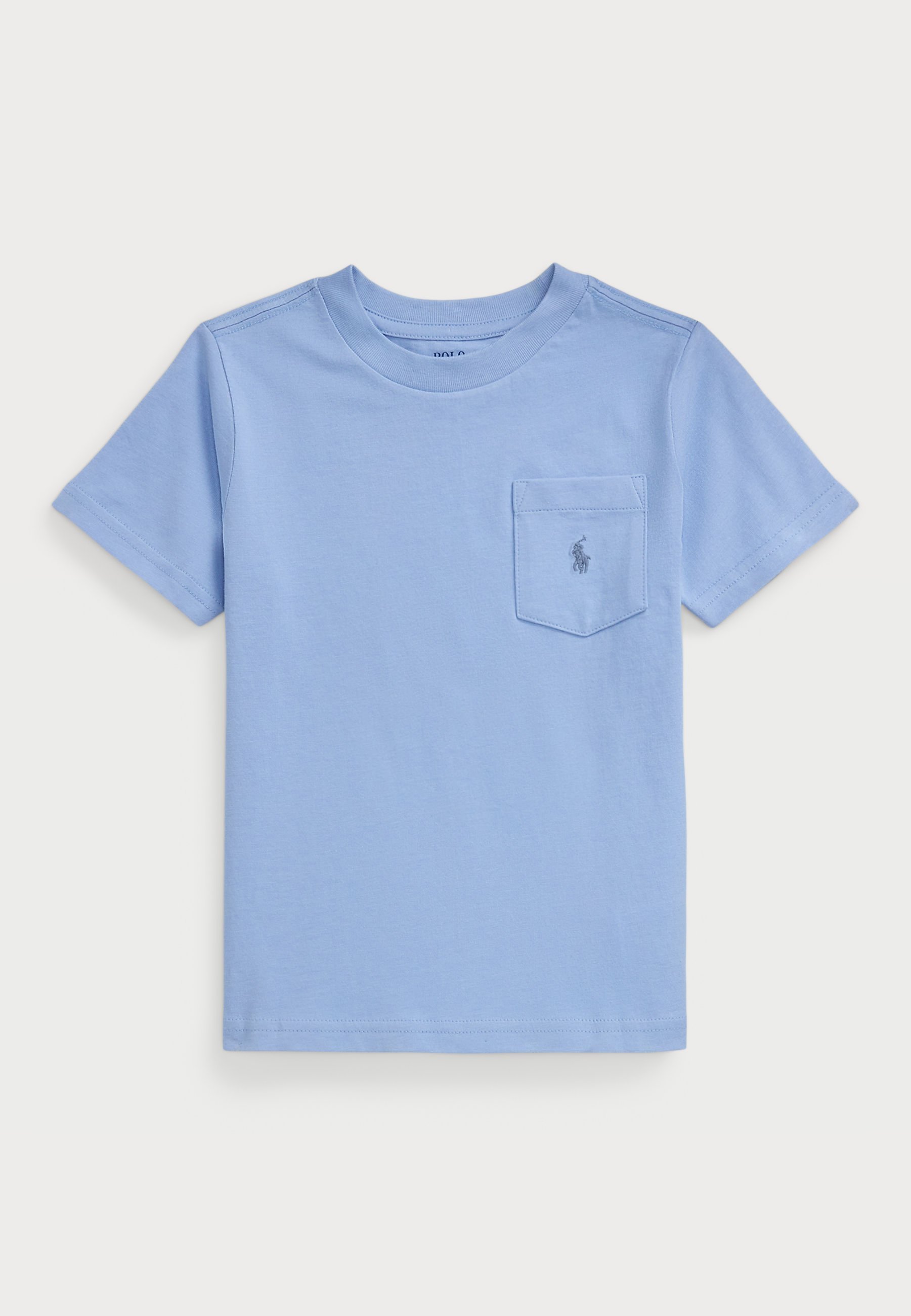 T-shirt Polo Ralph Lauren in jersey di cotone con taschino - T-shirt basic - blu chambray