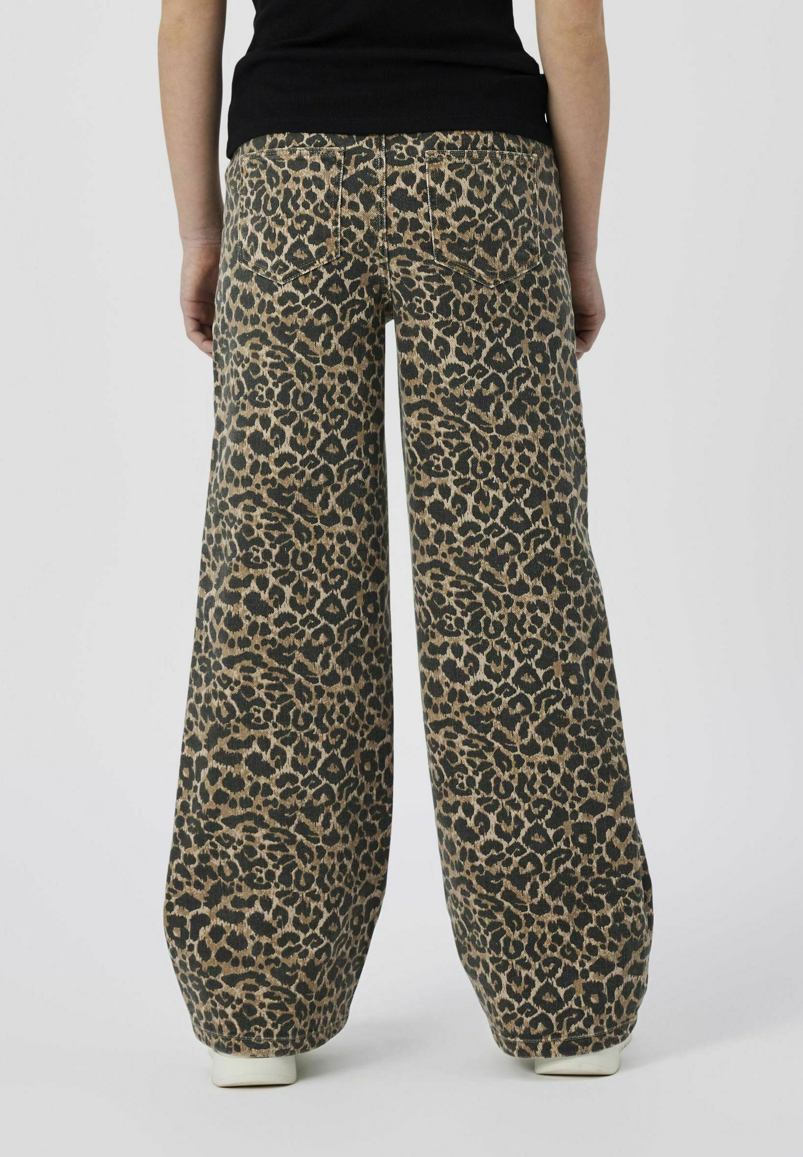 TWO SOON WIDE FIT LEOPRINT - Nadrág - tanin