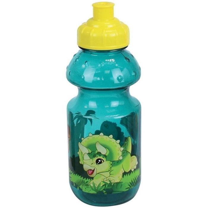JURASSIC WORLD - Juego de vajilla infantil con taza, tazón, plato, cubiertos, botella de agua y caja para aperitivos.