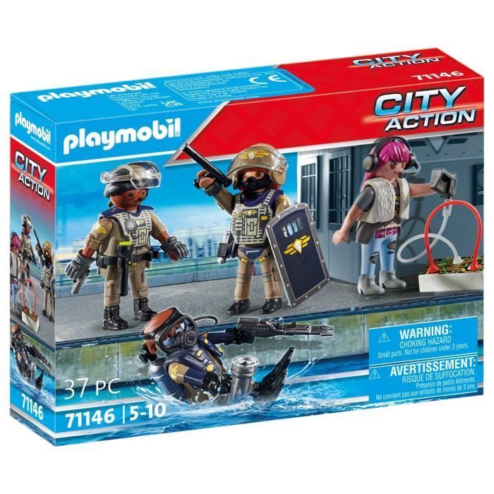 PLAYMOBIL 71146 Special Forces Team with Bandit, Police Officers, City Action, 37 pieces, Ages 5+