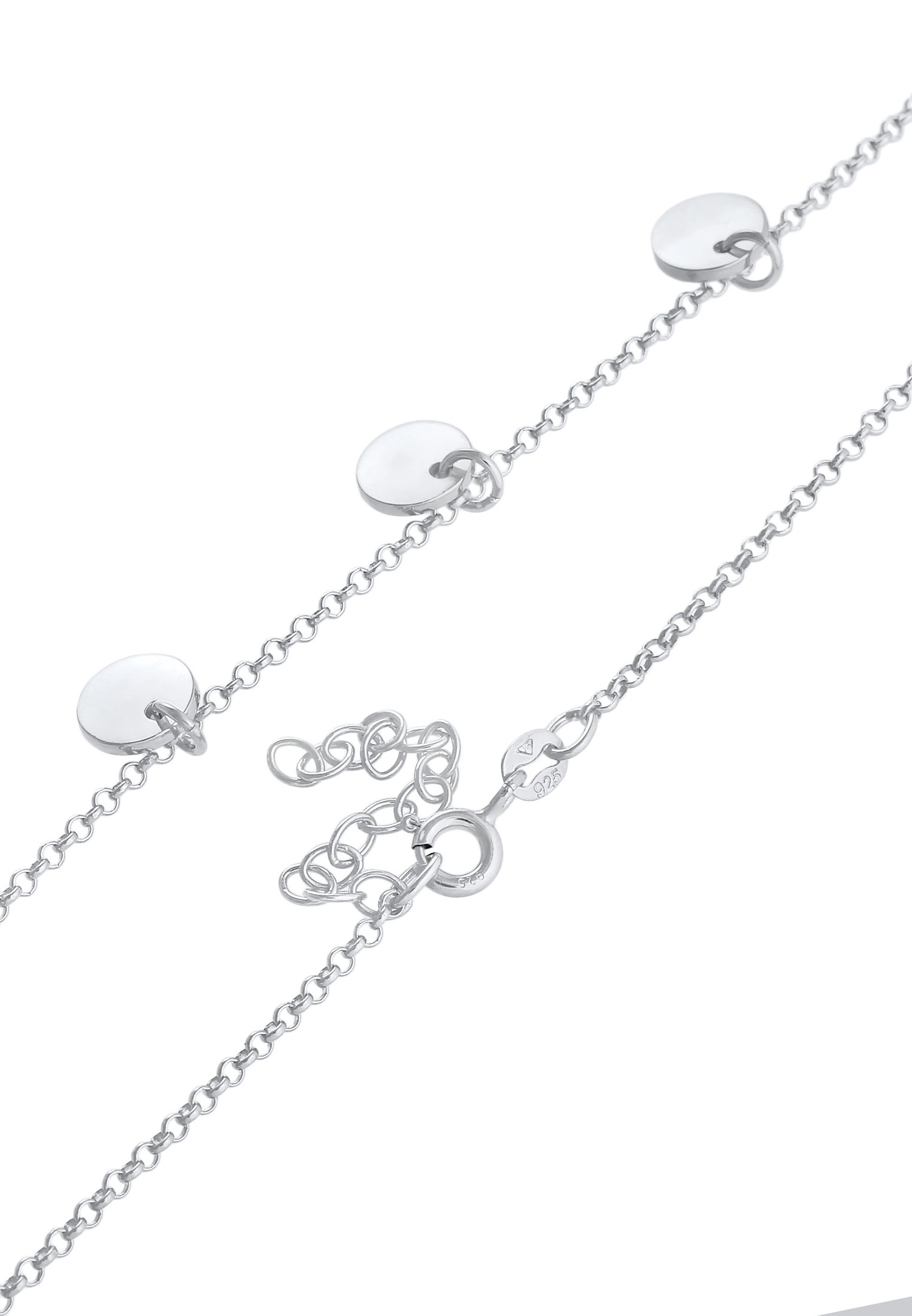 Elli Collier ras de cou pour dames Geo Platelet Round 925 Sterling Silver