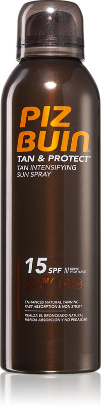 Spray protetor Piz Buin Tan & Protect que acelera o bronzeamento.