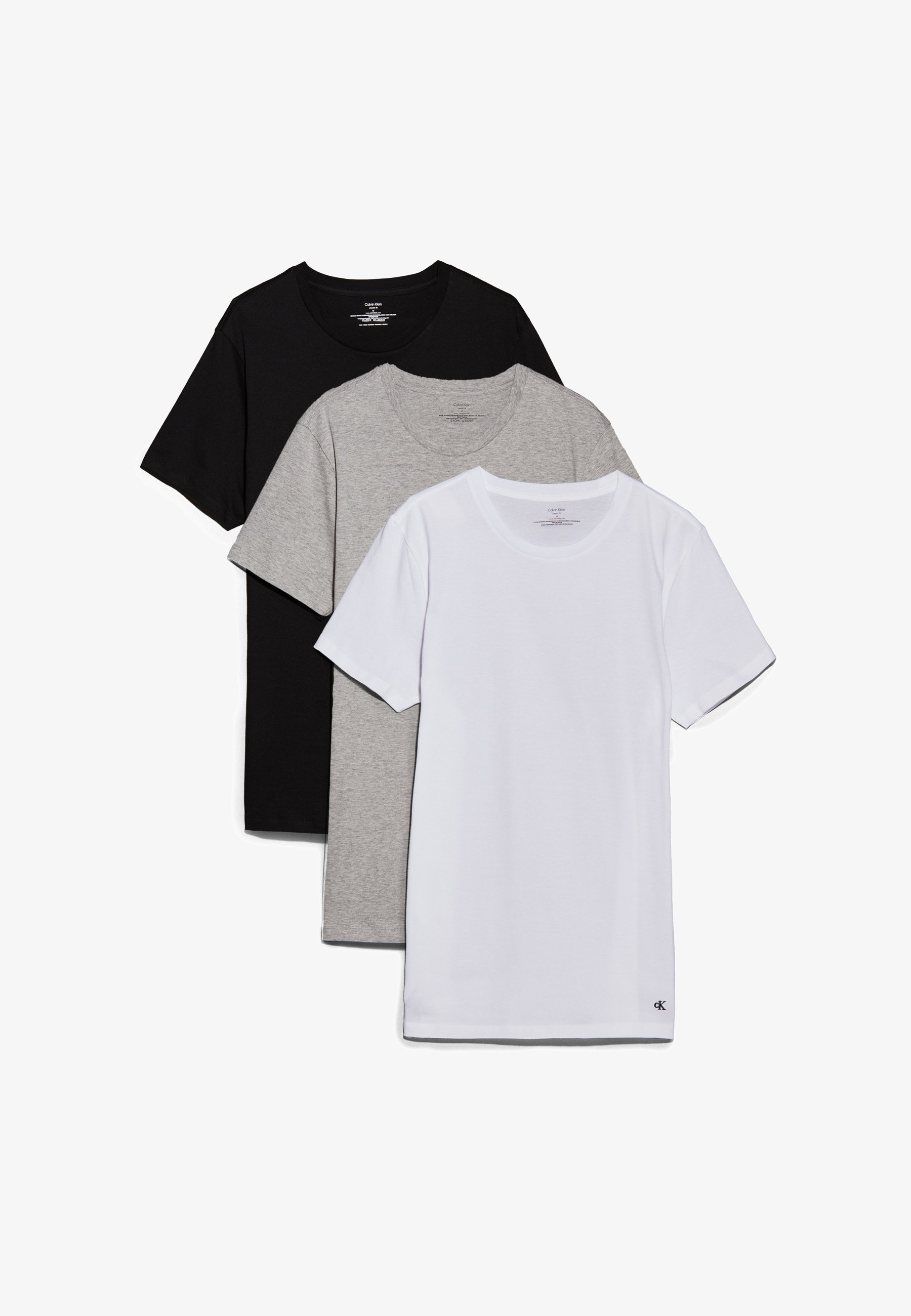 Calvin Klein Underwear 3-pack T-shirts 100% katoen - Pyjamatop - zwart/wit/grijs gemêleerd