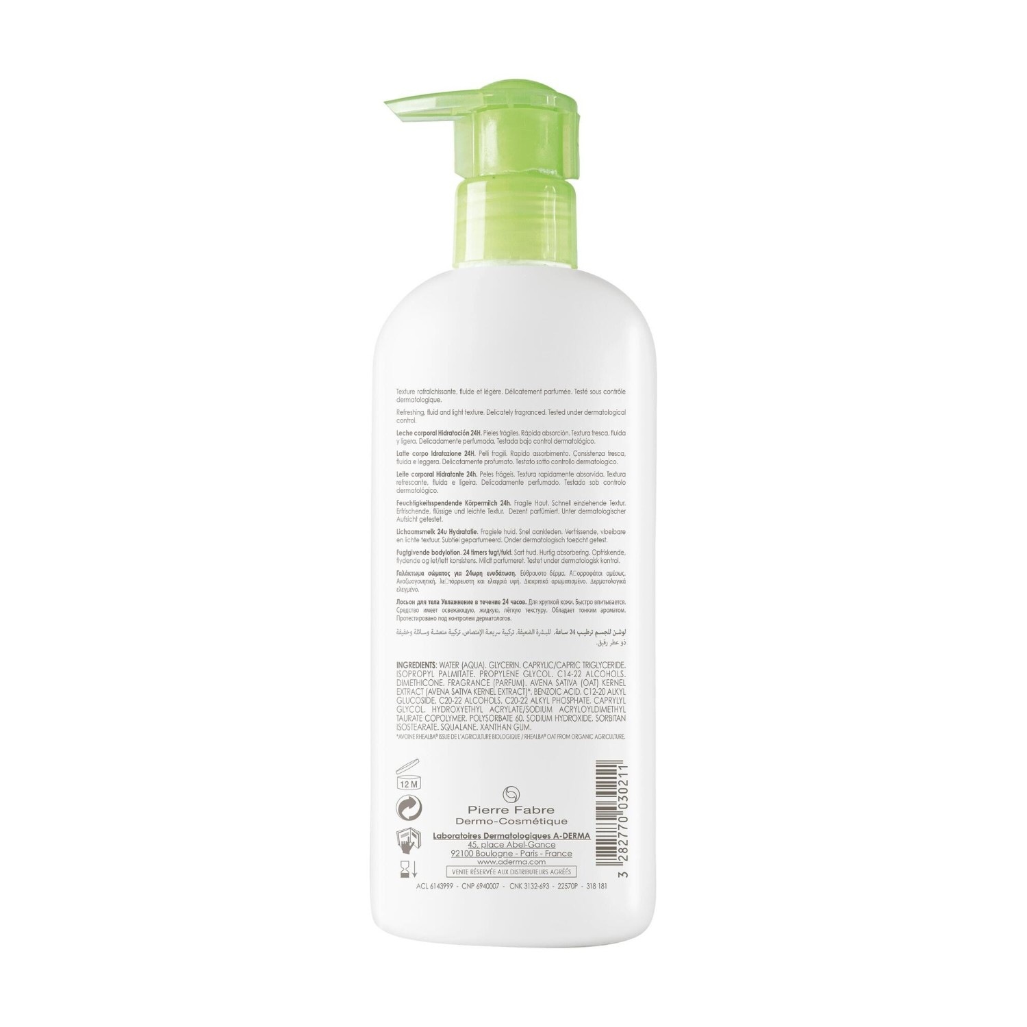A-DERMA Lait corps hydratation 24h