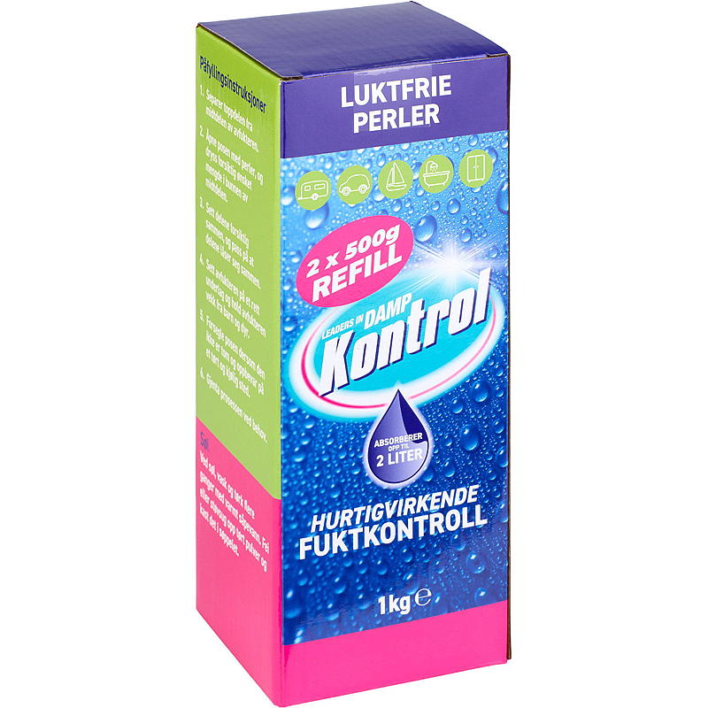 Kontrol fugtabsorberende refill, 2x500 g, Kontrol