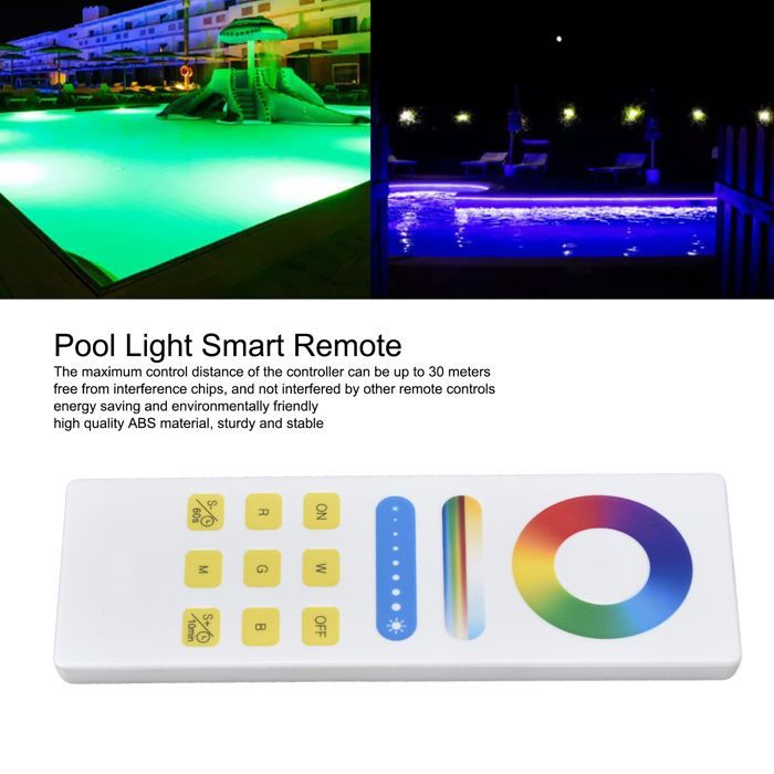 Underwater light with 2.4 GHz remote control, anti-interference, smart app control for pool lighting