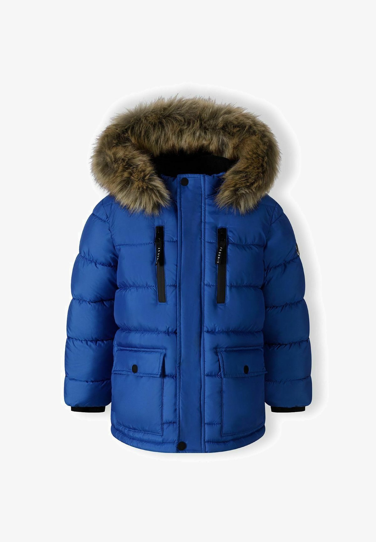 MINOTI WARME GEVOERDE JAS MET CAPUCHON VAN KUNSTBONT - Winterjas - koningsblauw