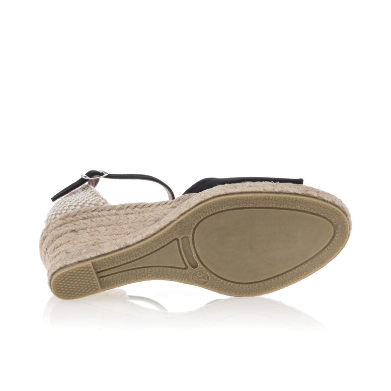 Zwarte espadrilles voor dames met touwzolen
