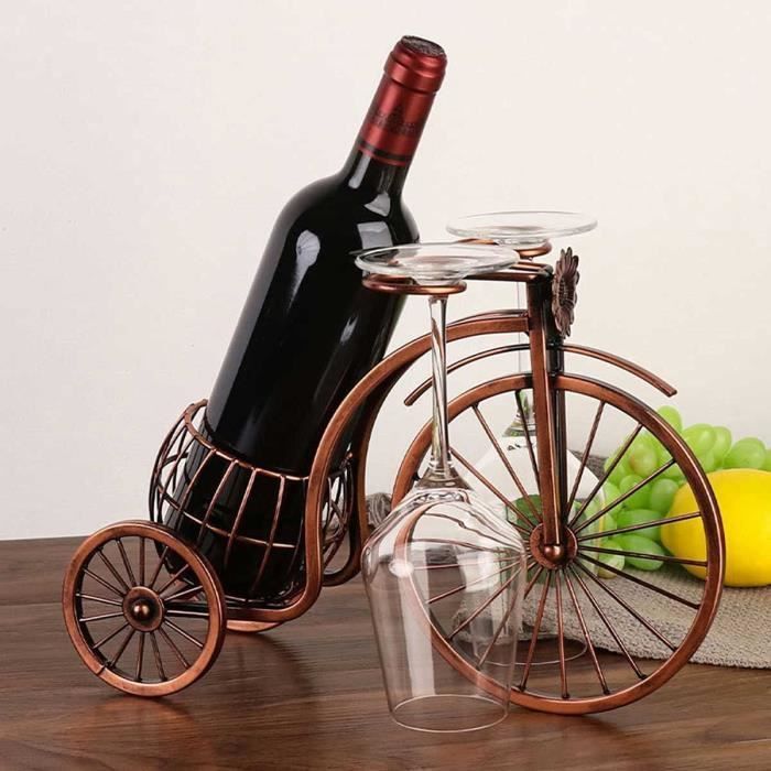 Porte Bouteille De Vin Creatif Fer Forgé Métal Tricycle Casier À Vin Décoration Retro Style Presentoir Étagère À Bouteille Po[N3279]