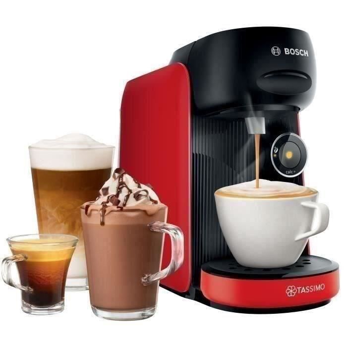 Cafetera + 3 paquetes de cápsulas T-disc - BOSCH - TASSIMO FINESSE TAS163E - 1400 W - 0,7 L - Multibebida - IntensityBoost - Negra
