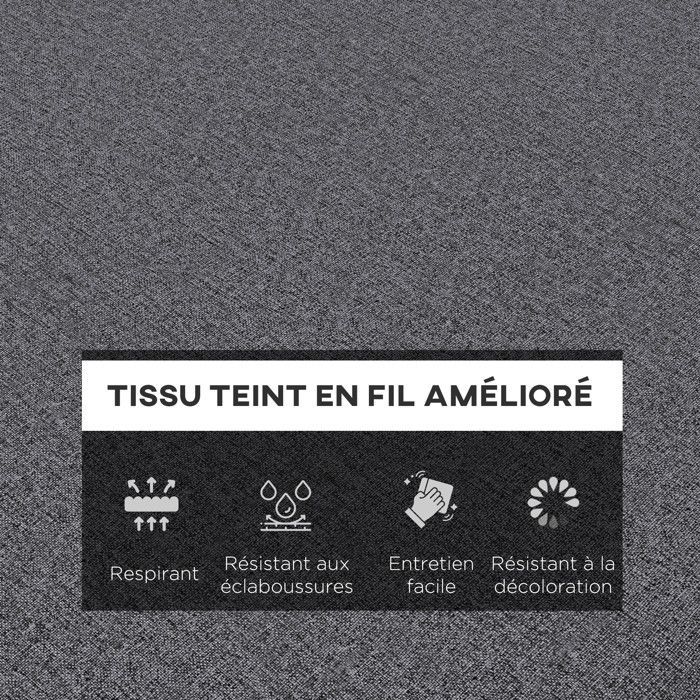 Lot de 2 matelas pour chaise longue - Outsunny - 190.5x58.4x7cm - Tissu - gris