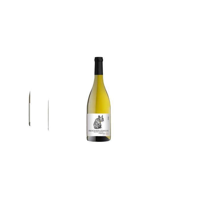 French Bulldog Non-Alcoholic Chardonnay - White Wine from Languedoc-Roussillon (6 x 75cl) Alcohol-Free