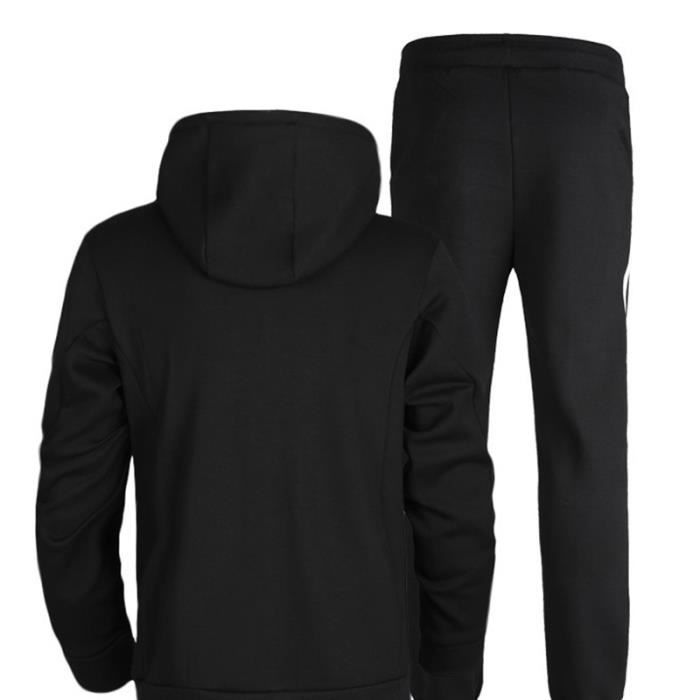 Men's tracksuit (jacket and pants) - Luxury - Black - Long sleeves - Multisport