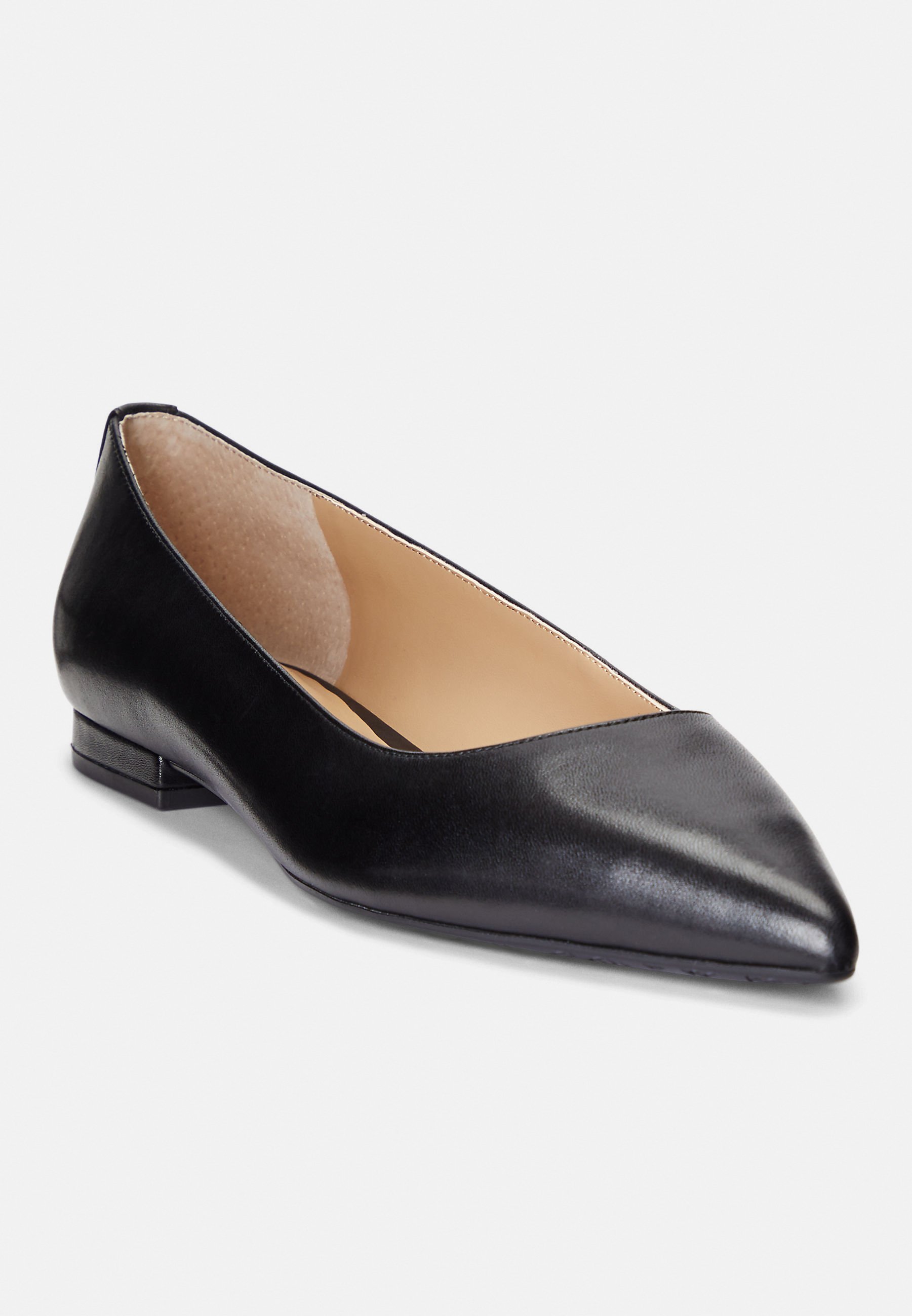 Ballerines plates en cuir bruni Lauren Ralph Lauren LONDYN - noires