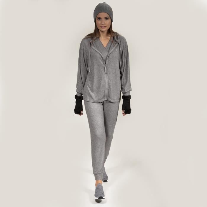 Sudadera para estar en casa - ISOTONER - Mujer - Gris jaspeado - ultrasuave y ultracómoda