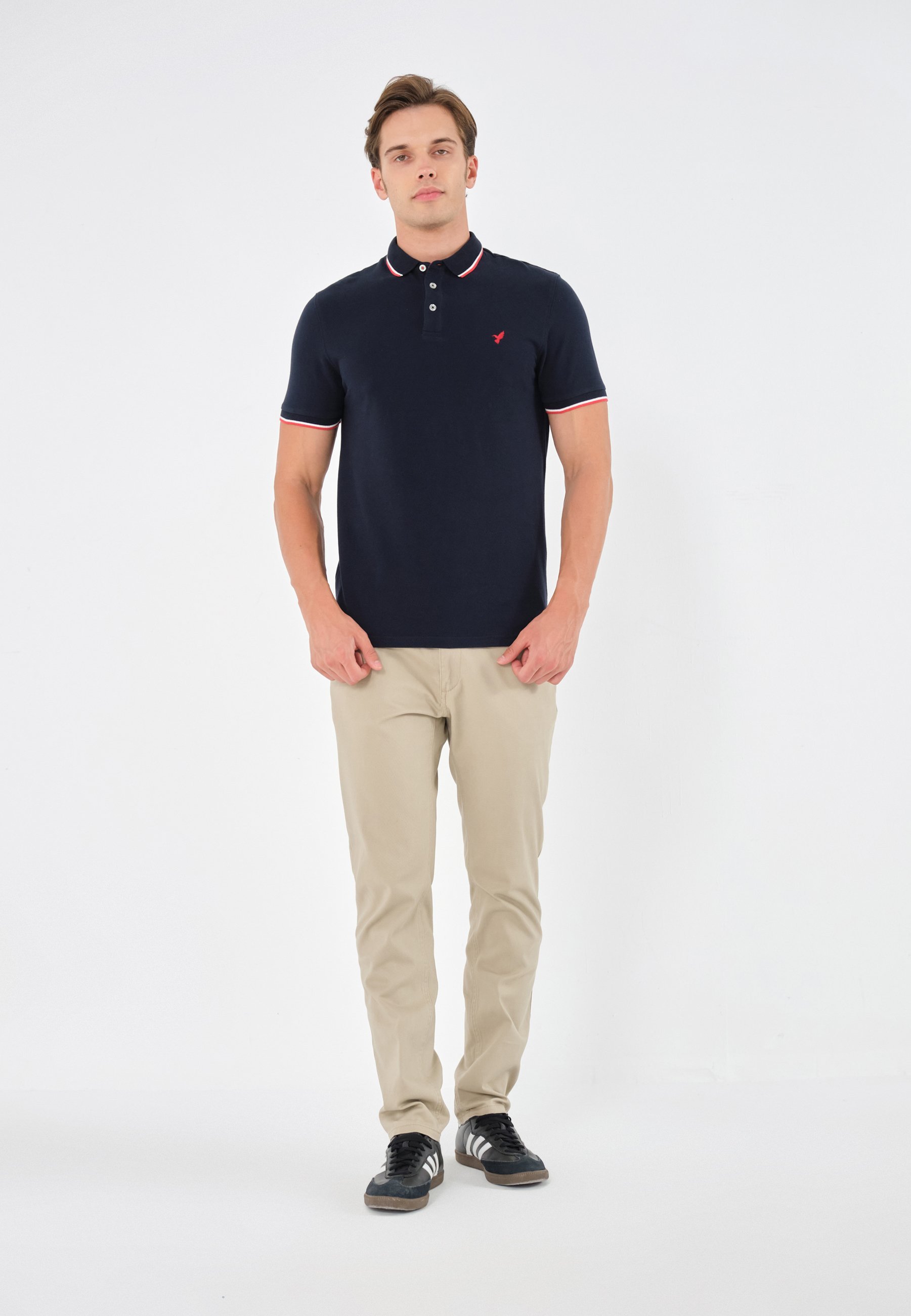 Pier One SLIM - Poloshirt - donkerblauw