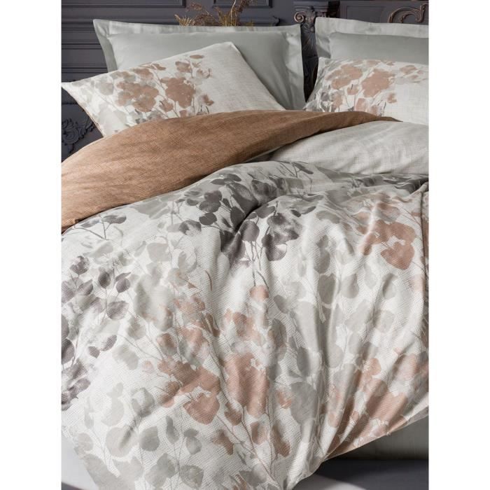Juego de ropa de cama: 1 funda nórdica de 220 x 240 cm + 2 fundas de almohada de 60 x 60 cm - 100 % algodón satinado - Gris