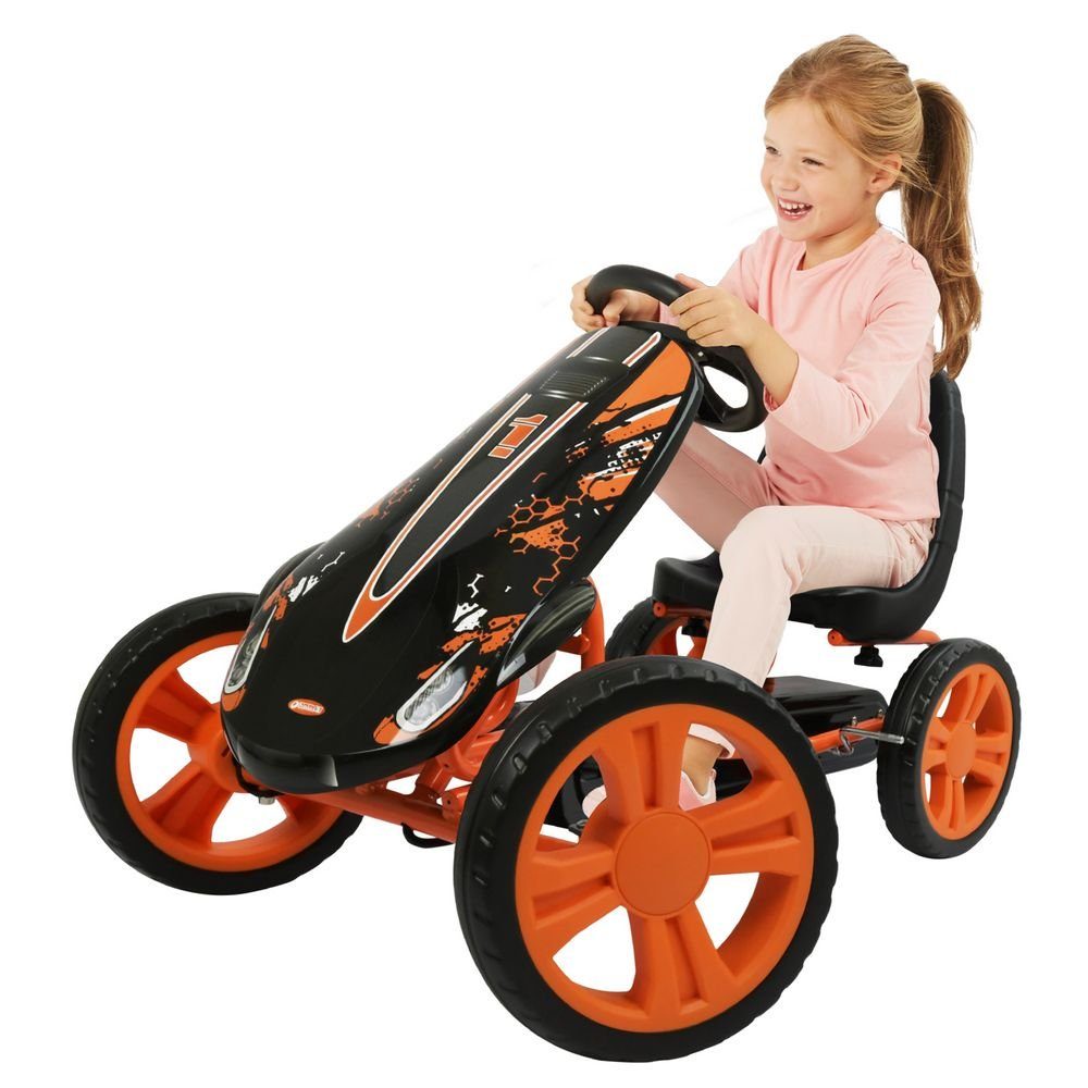 Hauck Speedster trapvoertuig - Oranje, trapkart & trapauto met verstelbare kuipstoel (4-8 jaar)