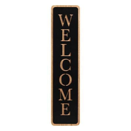 Dekoracja ścienna welcome 57x14 cm czarna/brązowa