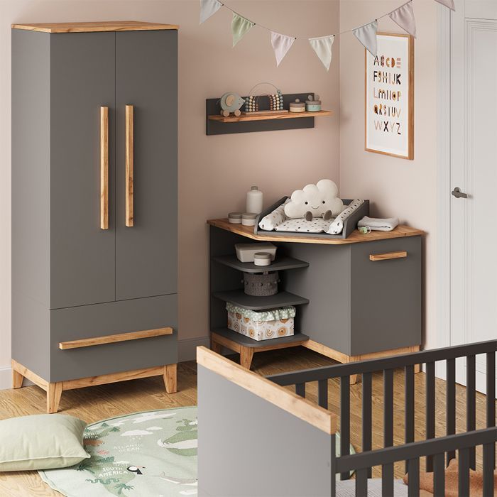 Cambiador Malia de 85x85,2 cm con puerta, color gris/artesanal Vitalispa 58362