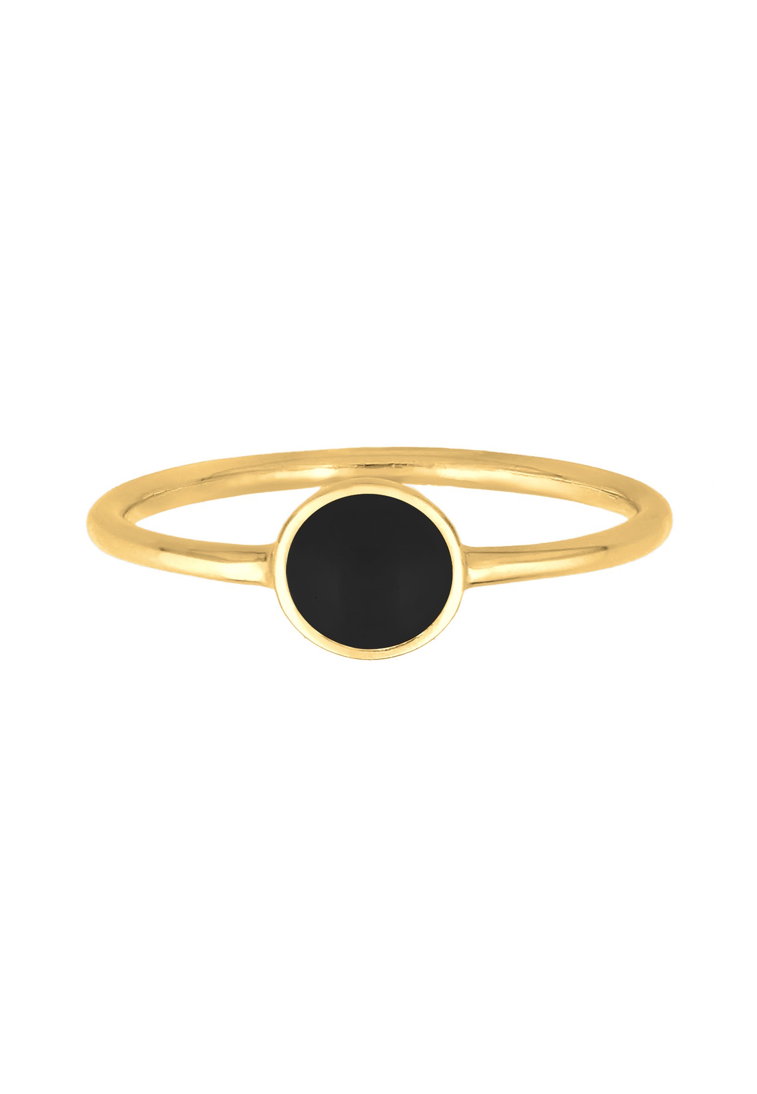 Elli Femmes Solitaire Pile basique avec émail noir en argent sterling 925