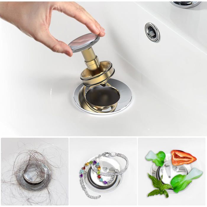 Bonde de Lavabo,Kit de Vidange D'Évier De Salle de Bain,Siphon Lavabo Avec Tuyau de Vidange Flexible Rétractable en Pvc et Bouchon