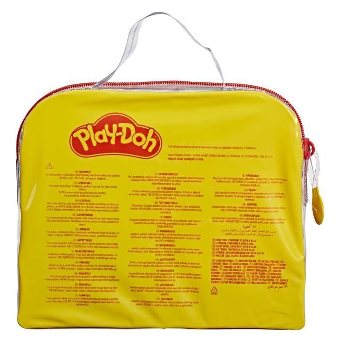 Play-Doh Mon 1er Kit, 9 accessoires avec étui de rangement et 4 pots de pâte à modeler, loisir créatif pour tout-petits, Dès 3 ans