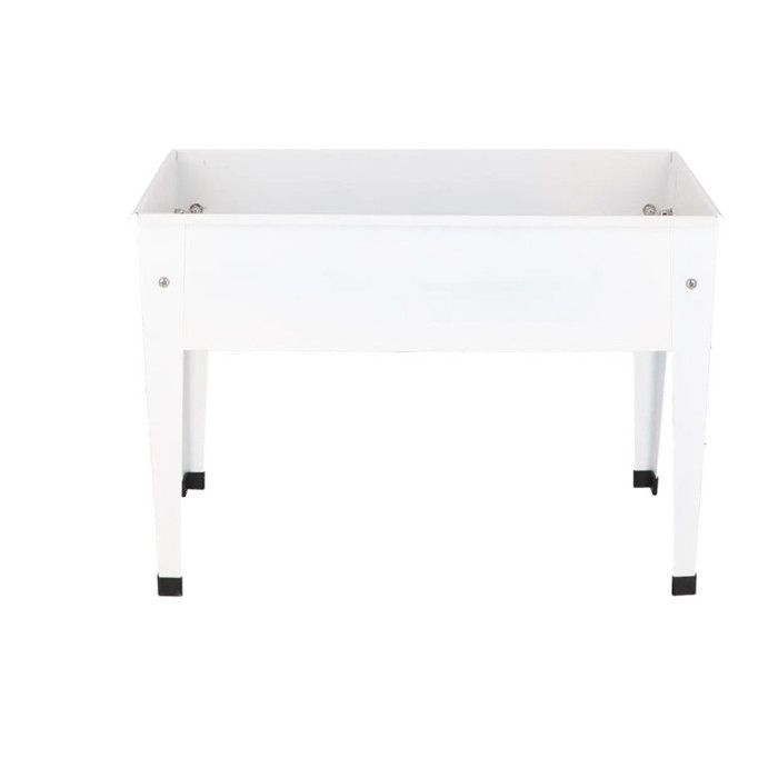 Canteiro elevado de metal branco, 62 x 29 x 45 cm