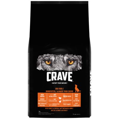 Suché krmivo pro psy CRAVE pro dospělé psy s krůtou a kuřetem
