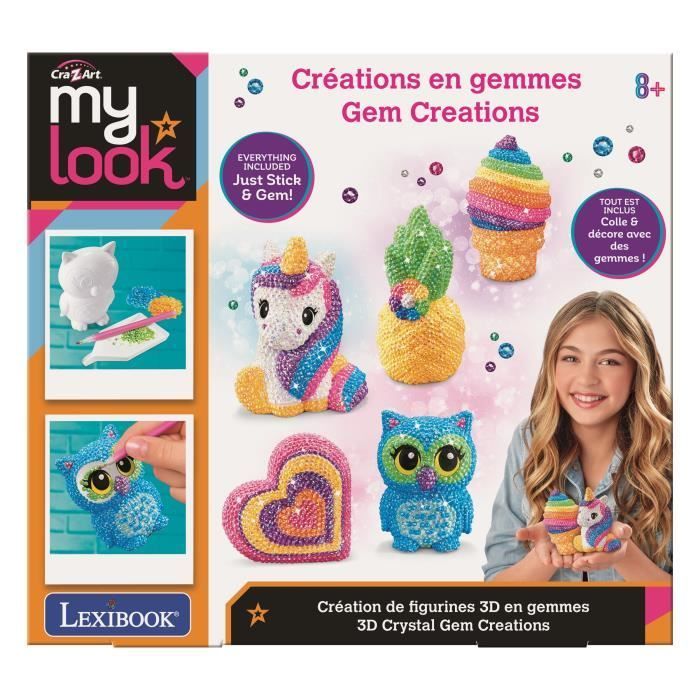 LEXIBOOK CRAZART - 3D-figuurtjes maken met edelstenen - Vanaf 8 jaar