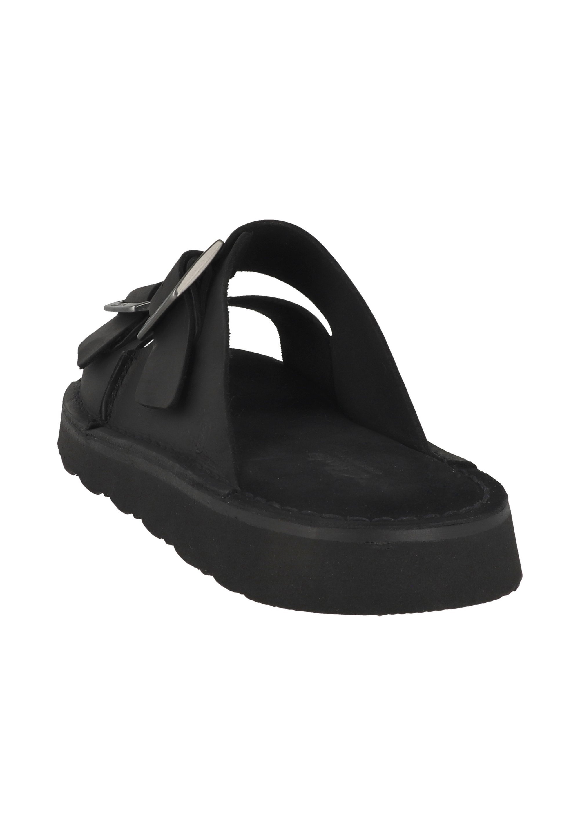 Clarks SOLSBURY STRAP - Slippers - svart skinn
