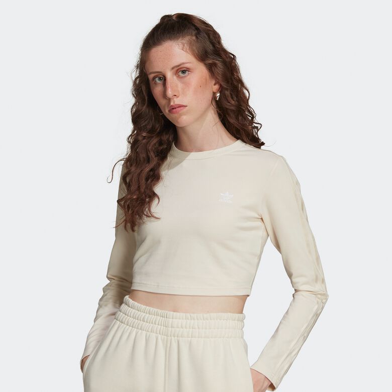 Cropped T-shirt met lange mouwen