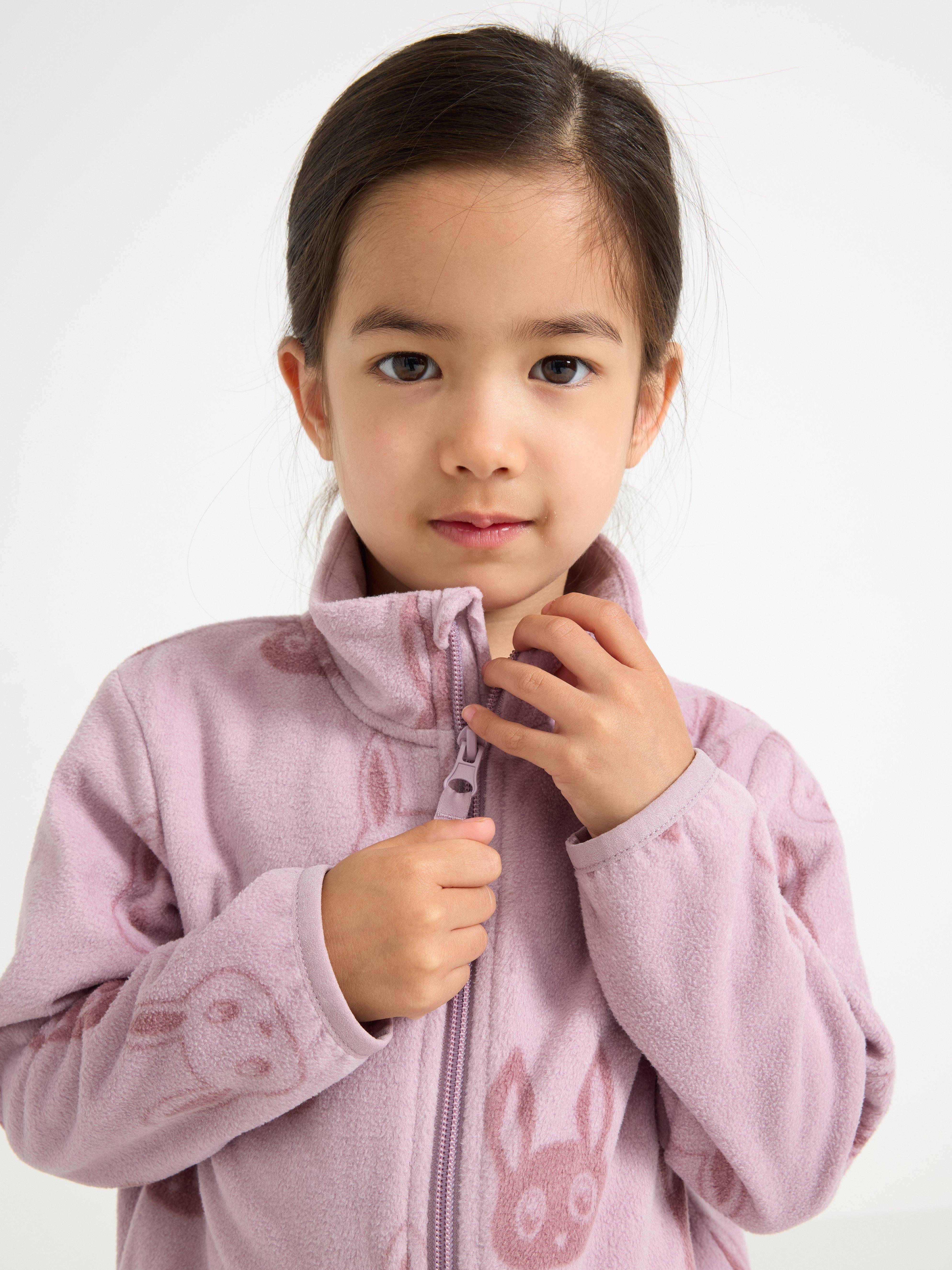 Chaqueta de micropolar color lila claro empolvado