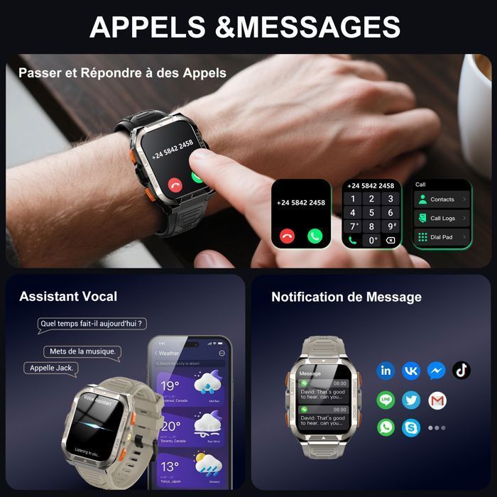 Blackview Smartwatch for Men with Built-in GPS, Sports Activity Tracker, 1.91