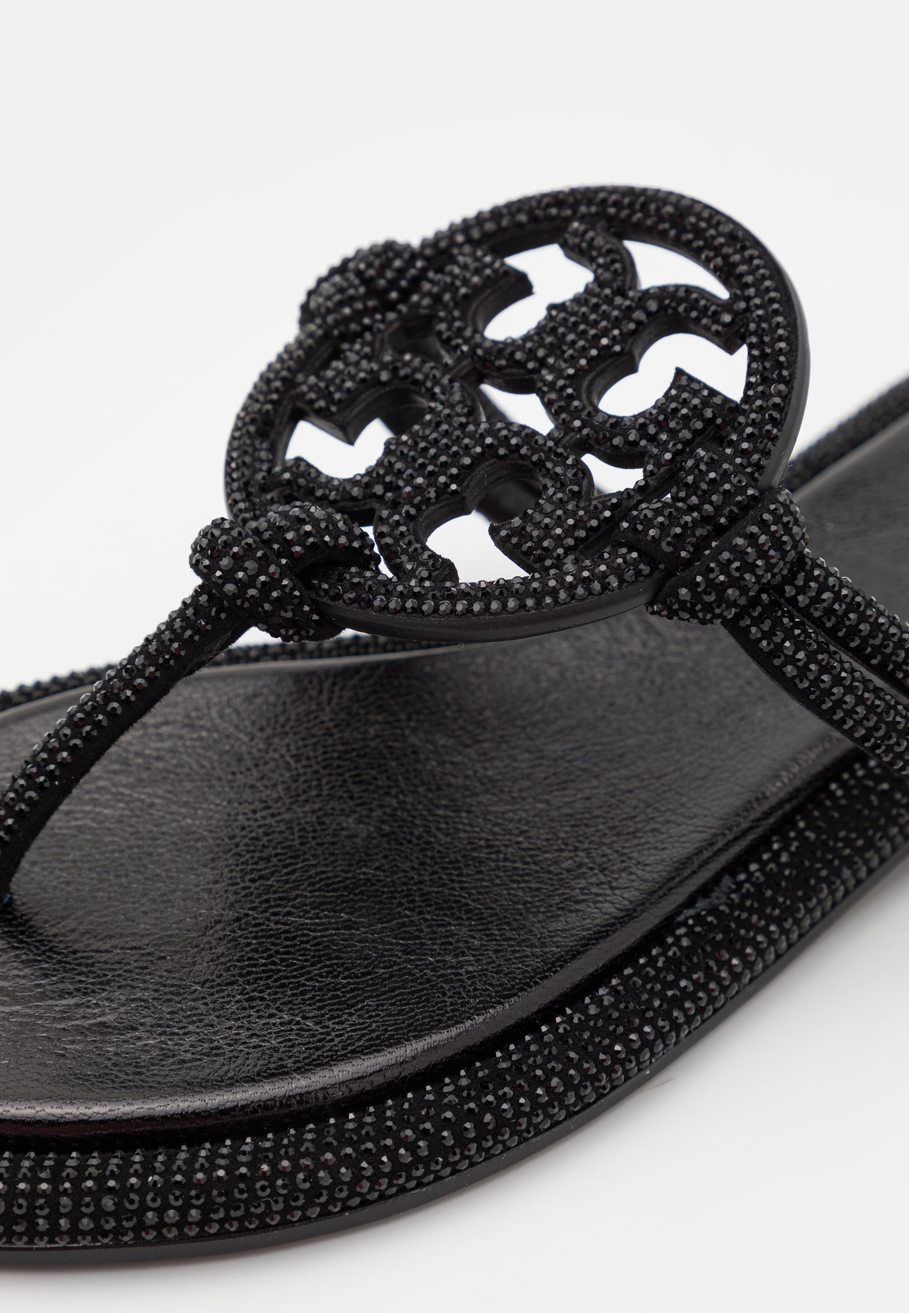 Tory Burch MILLER KNOTTED PAVE - T-karos szandálok - tökéletes fekete
