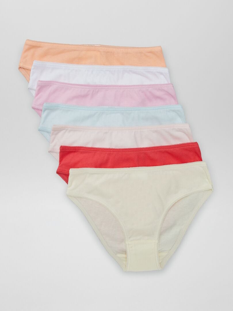 Set van 7 effen slips - ROZE