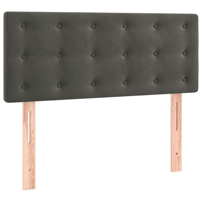 Rete a doghe e materasso - Maison Exclusive - Velluto grigio scuro - 90x200 cm - Massimo relax