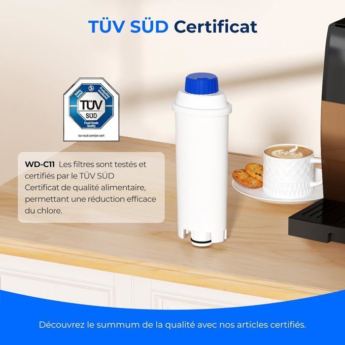 Waterdrop Wasserfilter, Ersatz für DeLonghi ECAM, Eletta, Dinamica, DLSC002, Magnifica(10) Kaffeemaschinen