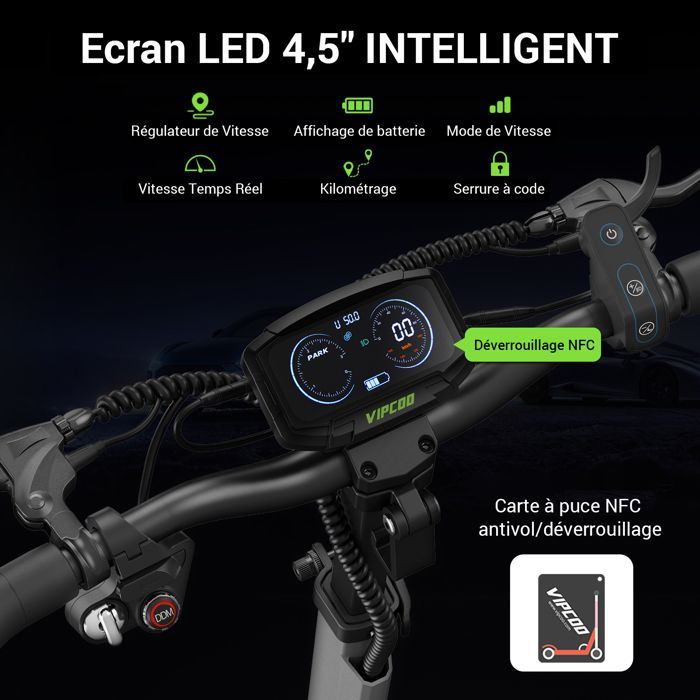 Patinete eléctrico de 2400 W para adultos, 57 km/h, neumáticos de 10