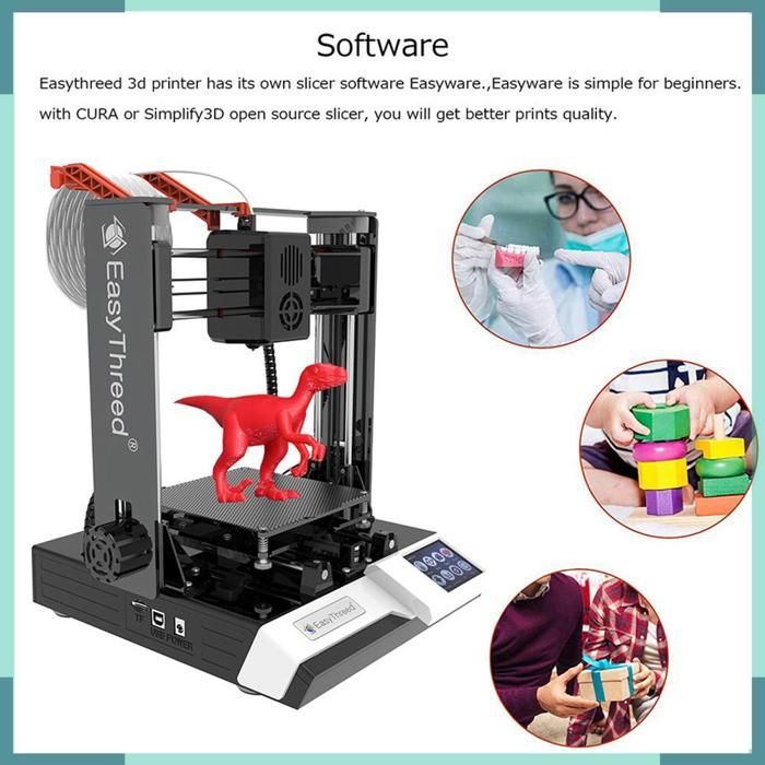 Impresora 3D KEENSO EasyThreed K6 Plus, impresora 3D de escritorio FDM, volumen de impresión de 100 x 100 x 100 mm, impresora para ordenador B-UE