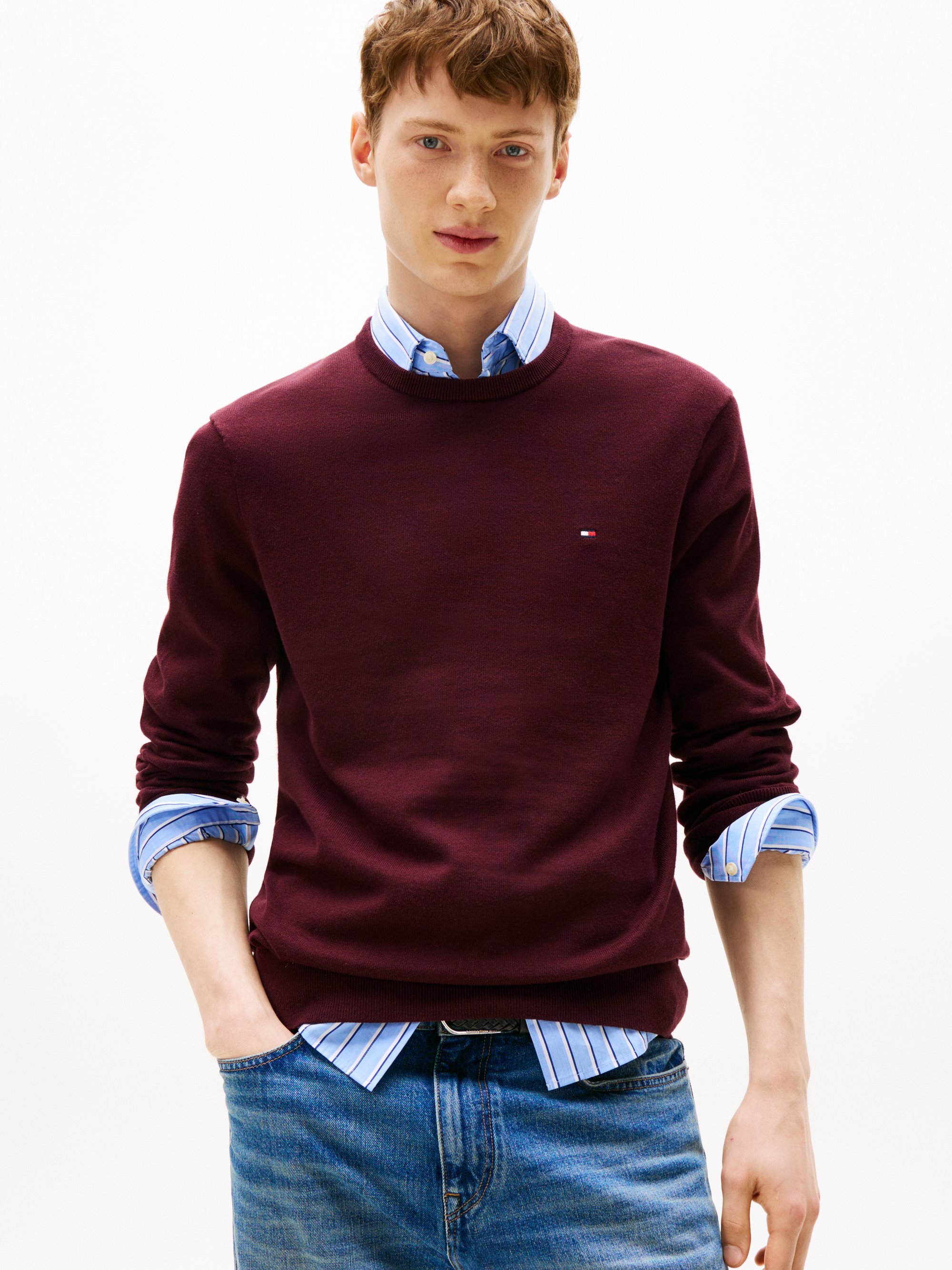 Tommy Hilfiger ESSENTIAL CREW NECK - Trui - diep bordeauxrood
