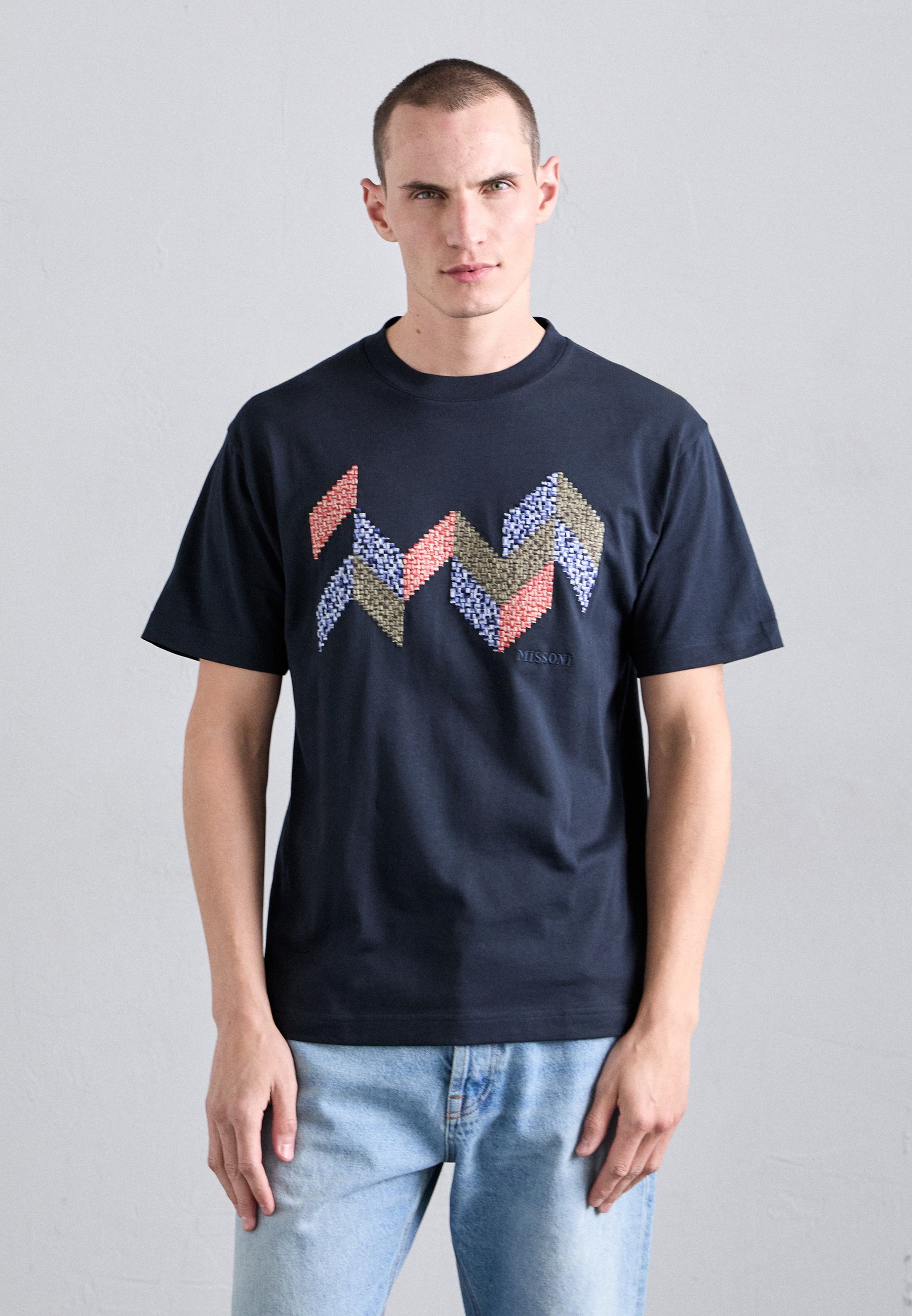 Missoni T-shirt met korte mouwen en print - marineblauw