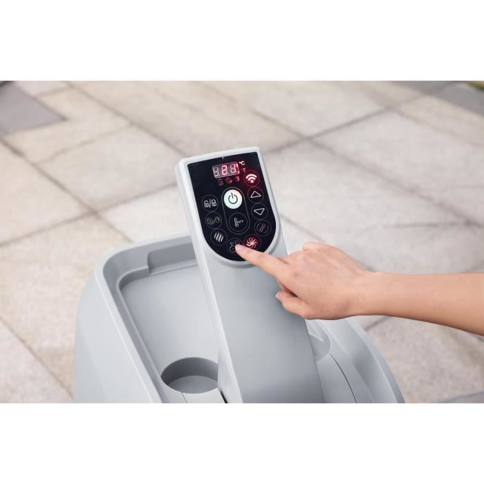Spa gonflable BESTWAY - Lay-Z-Spa Santorini - 5 à 7 places -Rond (Livré avec 5 appuie-tête rembourrés + 2 LED à eau ColorJet)