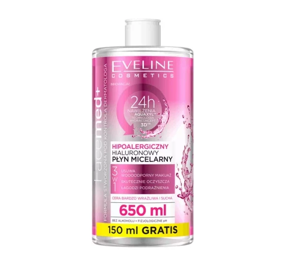 Eveline Cosmetics Facemed  hipoalergiczny hialuronowy płyn micelarny 650 ml