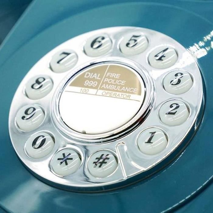 Téléphone fixe - GPO - 746 - Azur - Compatible box Internet - Sonnerie cloche