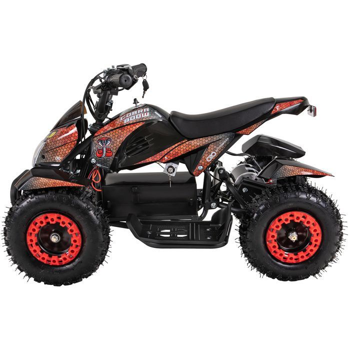 Quad elettrico Cobra per bambini, 800 watt, fino a 24 km/h, età 8 anni e oltre, sospensioni, 3 batterie da 12V, freni a disco