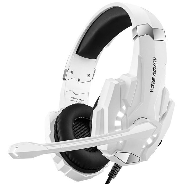 Fone de ouvido para jogos PS5 com microfone com cancelamento de ruído e luz LED - Áudio estéreo com graves potentes - para PS5, PS4, Xbox, Nintendo e PC