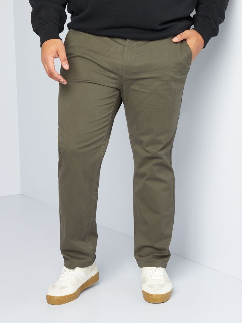 Calça chino de corte regular tamanho L32 - Cáqui