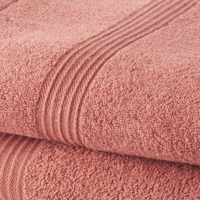 TODAY Set of 1 Bath Sheet 100% Cotton 70x130 cm + 1 Bath Towel 50x100 cm - Terracotta